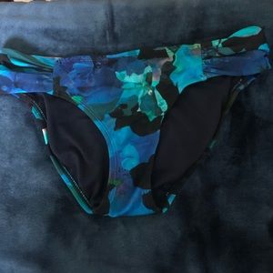 Athleta blue floral bikini bottoms